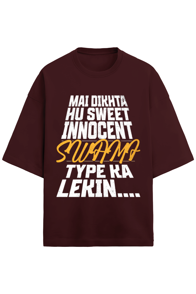 MAIN TERA HERO (SEENU) OVERSIZED T-SHIRT FRONT MAROON - GENAURA