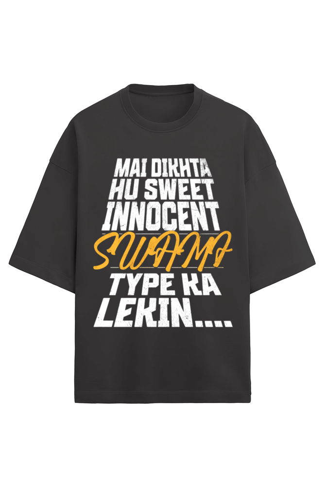 MAIN TERA HERO (SEENU) OVERSIZED T-SHIRT FRONT SIDE BLACK - GENAURA