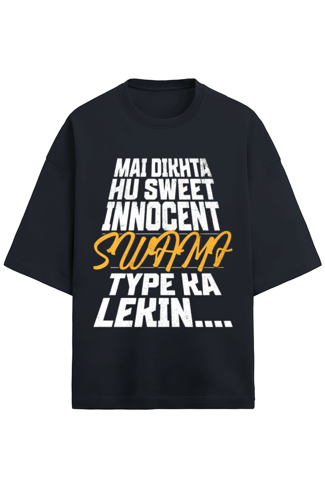 MAIN TERA HERO (SEENU) OVERSIZED T-SHIRT FRONT NAVY - GENAURA