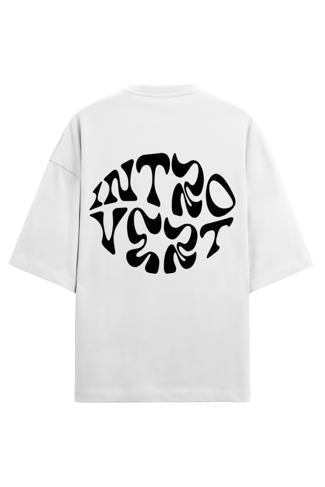 PUFF PRINT -INTROVERT OVERSIZED T-SHIRT BACK WHITE - GENAURA