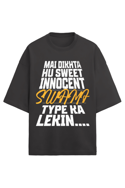 MAIN TERA HERO (SEENU) OVERSIZED T-SHIRT FRONT SIDE BLACK - GENAURA