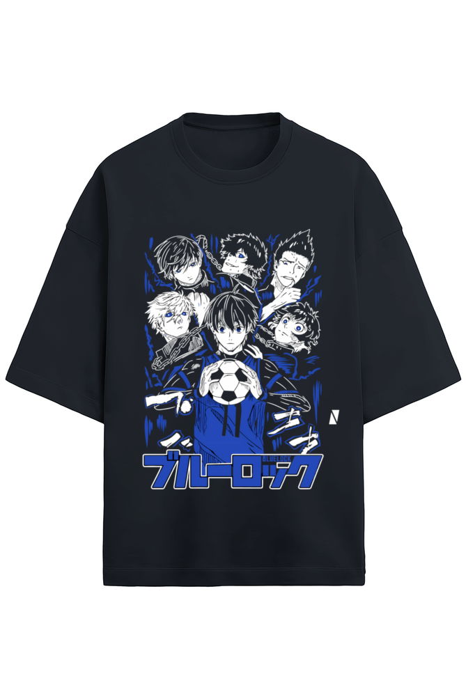 BLUE LOCK OVERSIZED T-SHIRT FRONT NAVY - GENAURA