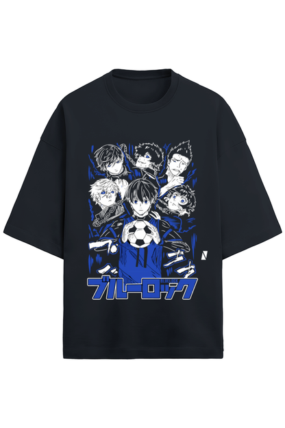 BLUE LOCK OVERSIZED T-SHIRT FRONT NAVY - GENAURA